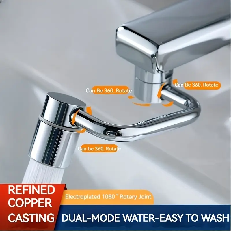Home Kitchen Bathroom Marketing - 1pc 1080° Swivel Stainless Steel Kitchen