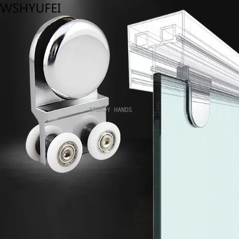 Home In Bathroom - 2 pcs/set Glass Sliding Door Roller