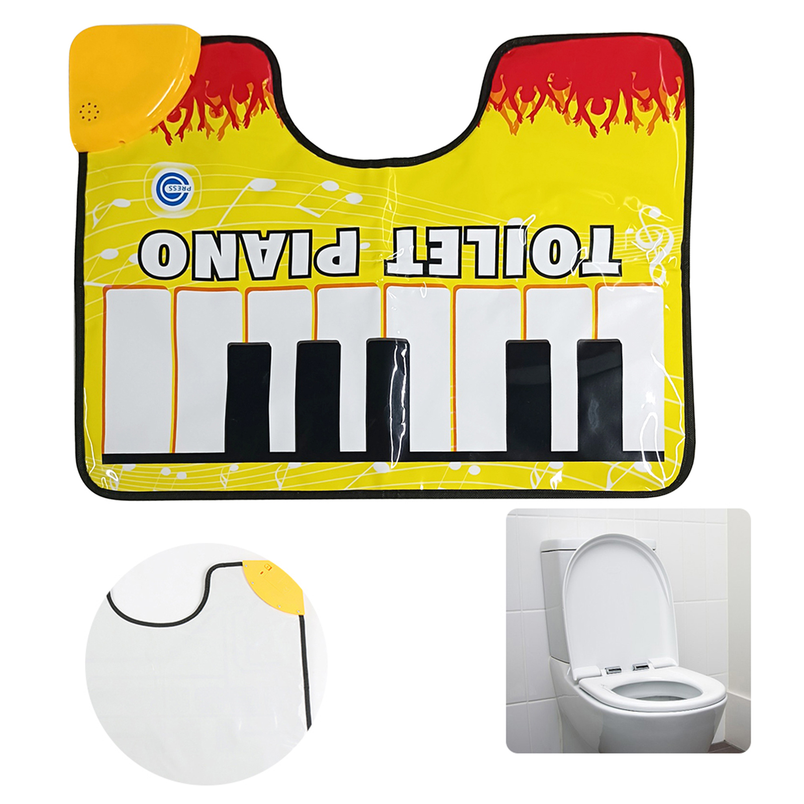 Home Bathroom Floor Mats - Toilet Piano Mat Novelty Potty Piano