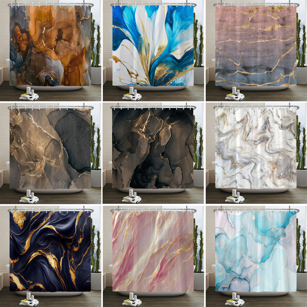 unframed Gradient Marble Ink T - Shower Curtain Liner บทวิจารณ์และราคา