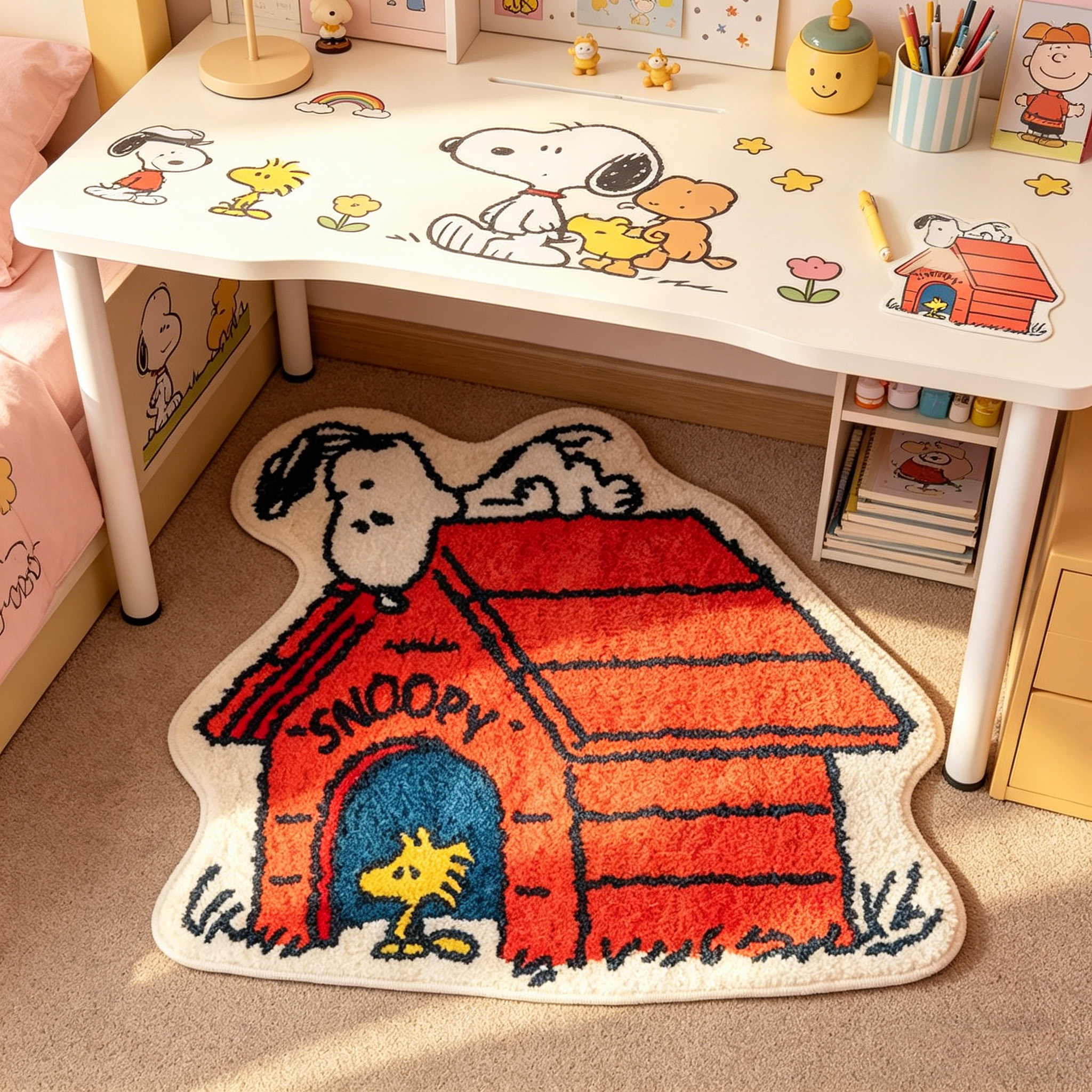 Cute Cartoon Snoopy House Shap - Home Bathroom Floor Mats บทวิจารณ์และราคา