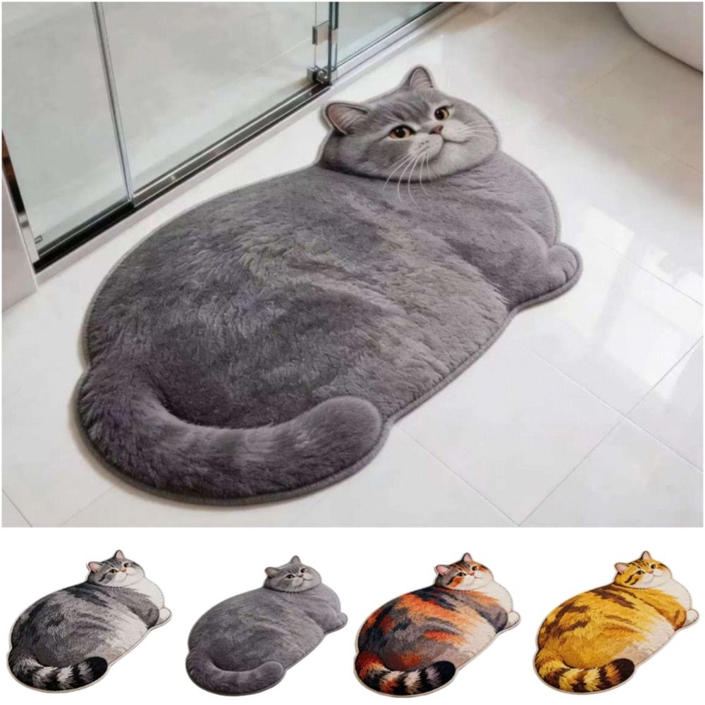 40*60cm Cute Cat Crystal Velve - Home Bathroom Floor Mats บทวิจารณ์และราคา