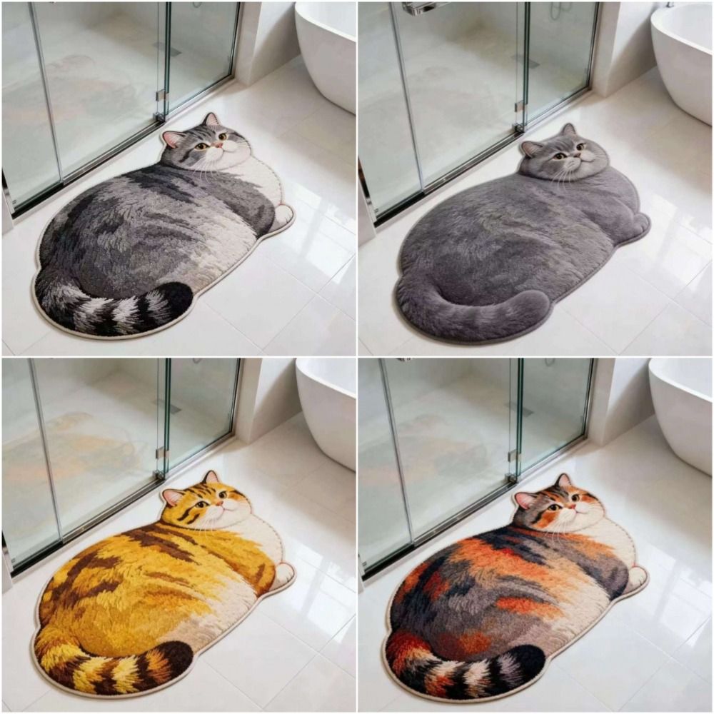 40*60cm Cute Cat Crystal Velve - Home Bathroom Floor Mats บทวิจารณ์และราคา