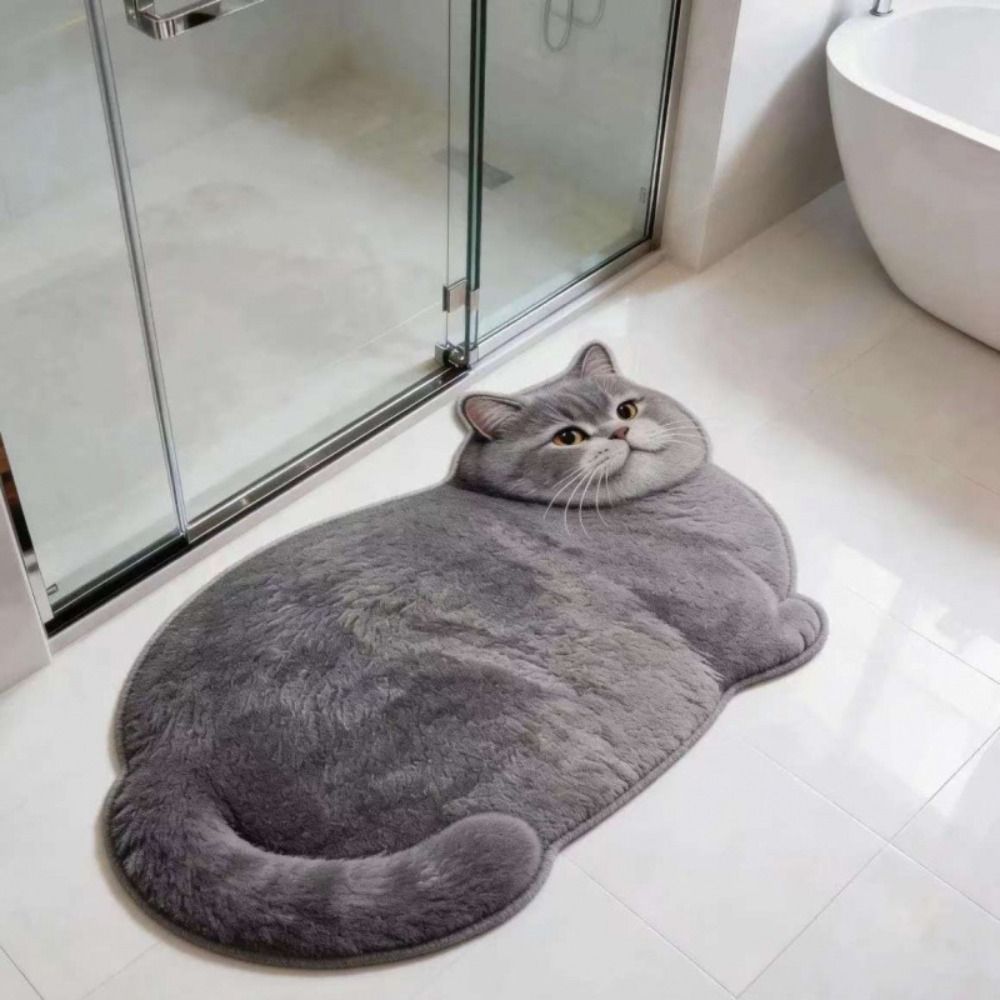 40*60cm Cute Cat Crystal Velve - Home Bathroom Floor Mats บทวิจารณ์และราคา