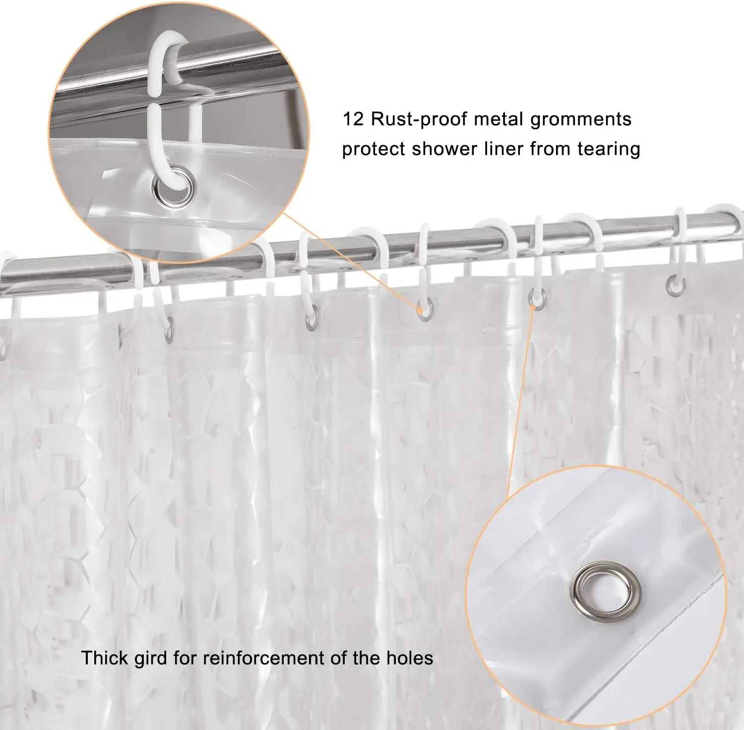 3D Water Cube Shower Curtain L - Shower Curtain Liner บทวิจารณ์และราคา