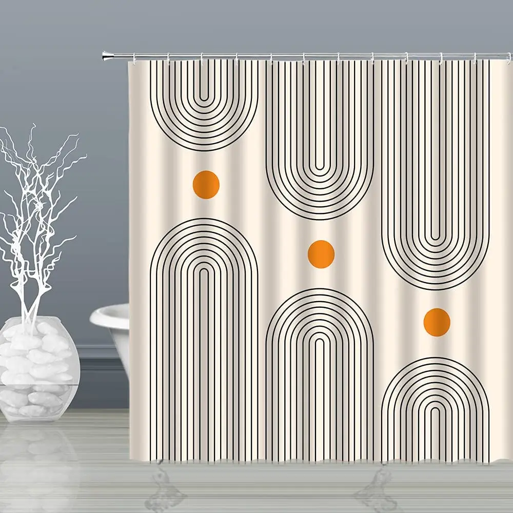 unframed Abstract Mid Century  - Shower Curtain Liner บทวิจารณ์และราคา