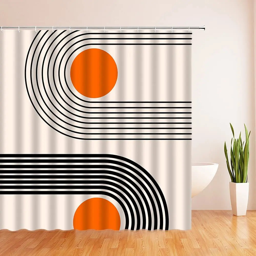 unframed Abstract Mid Century  - Shower Curtain Liner บทวิจารณ์และราคา