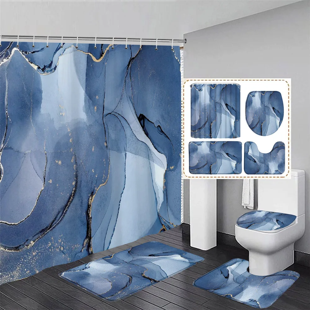 Black Marble Shower Curtain Se - Shower Curtain Liner บทวิจารณ์และราคา