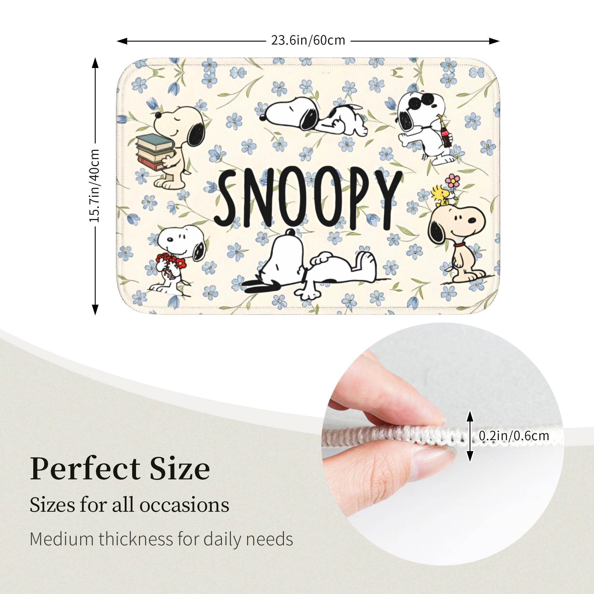 Custom Cute Cartoon S-Snoopys  - Home Bathroom Floor Mats บทวิจารณ์และราคา