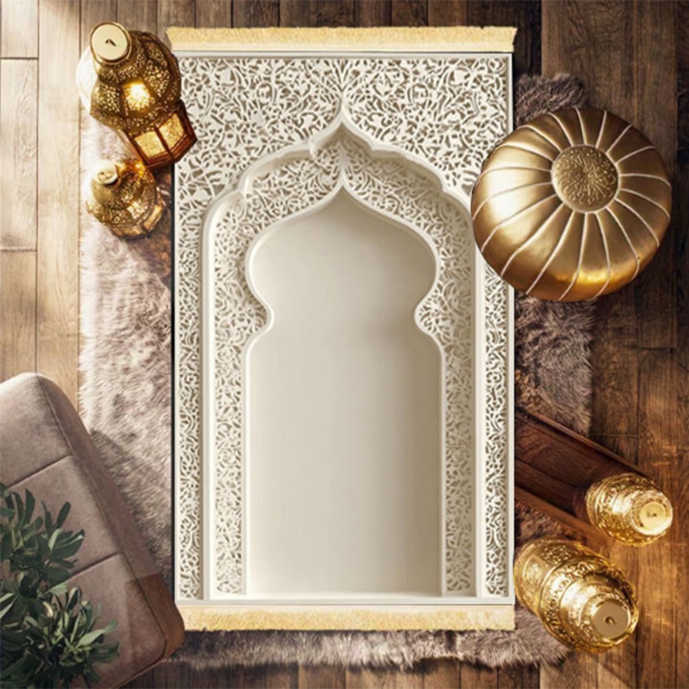 VIKAMA Islamic Prayer Rug With - Home Bathroom Floor Mats บทวิจารณ์และราคา