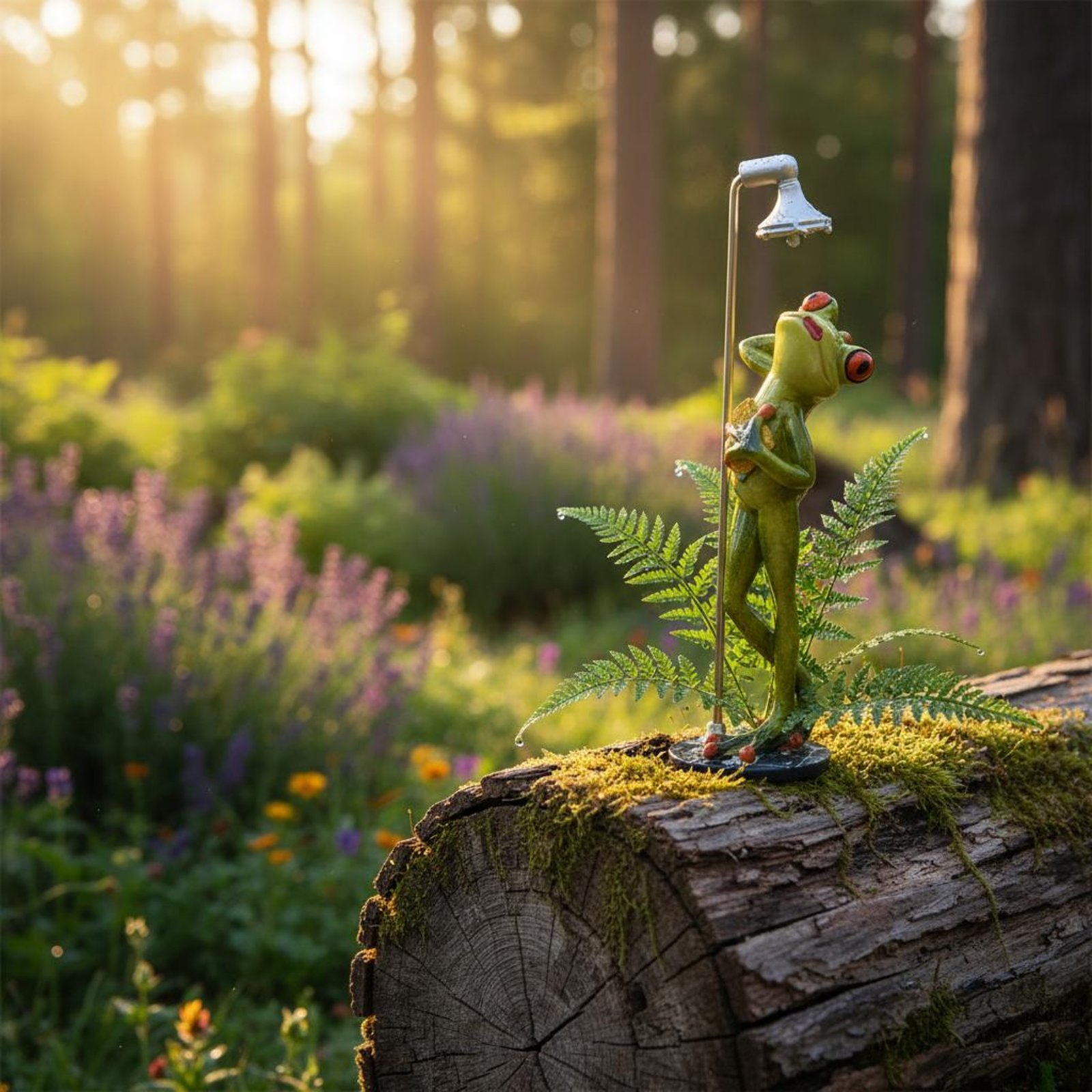 Showering Frog Figurine Great  - Home In Bathroom บทวิจารณ์และราคา