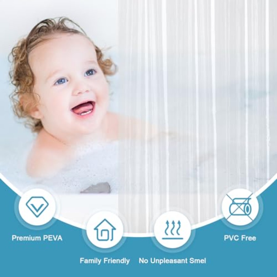 9G Clear Shower Curtain Liner  - Shower Curtain Liner บทวิจารณ์และราคา