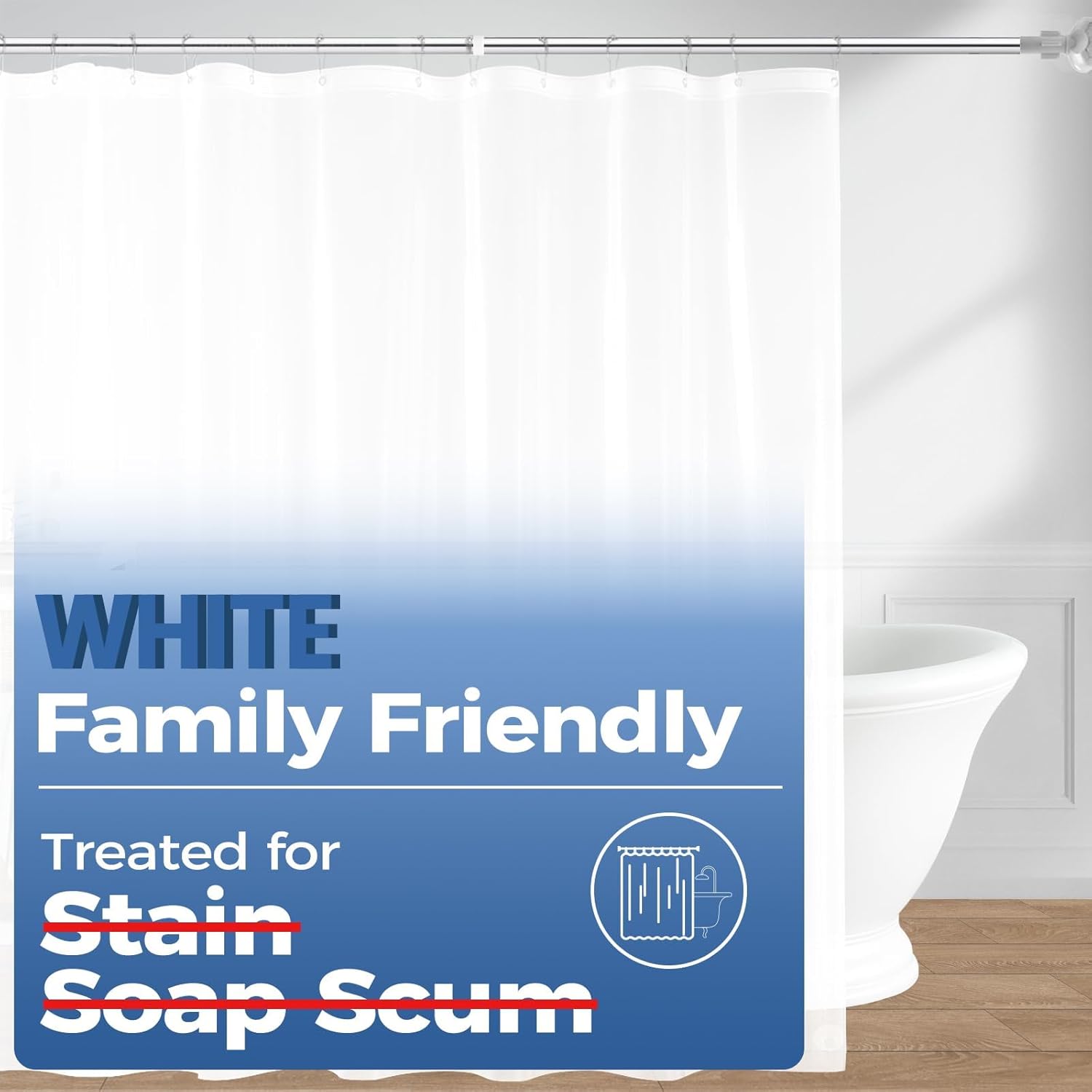 PEVA Shower Curtain Liner, 72x - Shower Curtain Liner บทวิจารณ์และราคา
