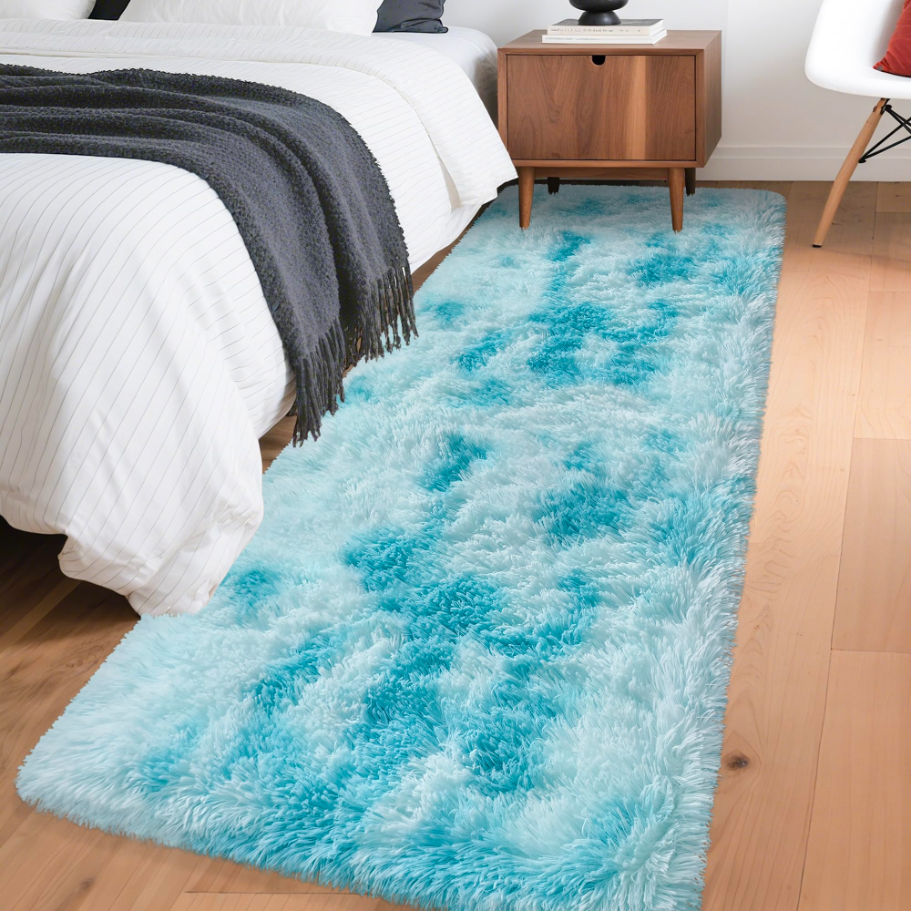 VIKAMA Gradient Blue Fluffy Ru - Home Bathroom Floor Mats บทวิจารณ์และราคา