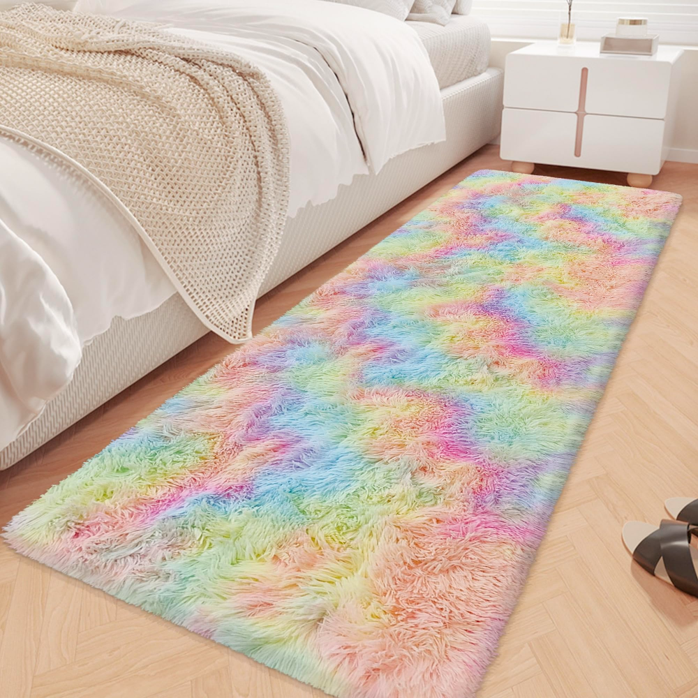 VIKAMA Gradient Blue Fluffy Ru - Home Bathroom Floor Mats บทวิจารณ์และราคา