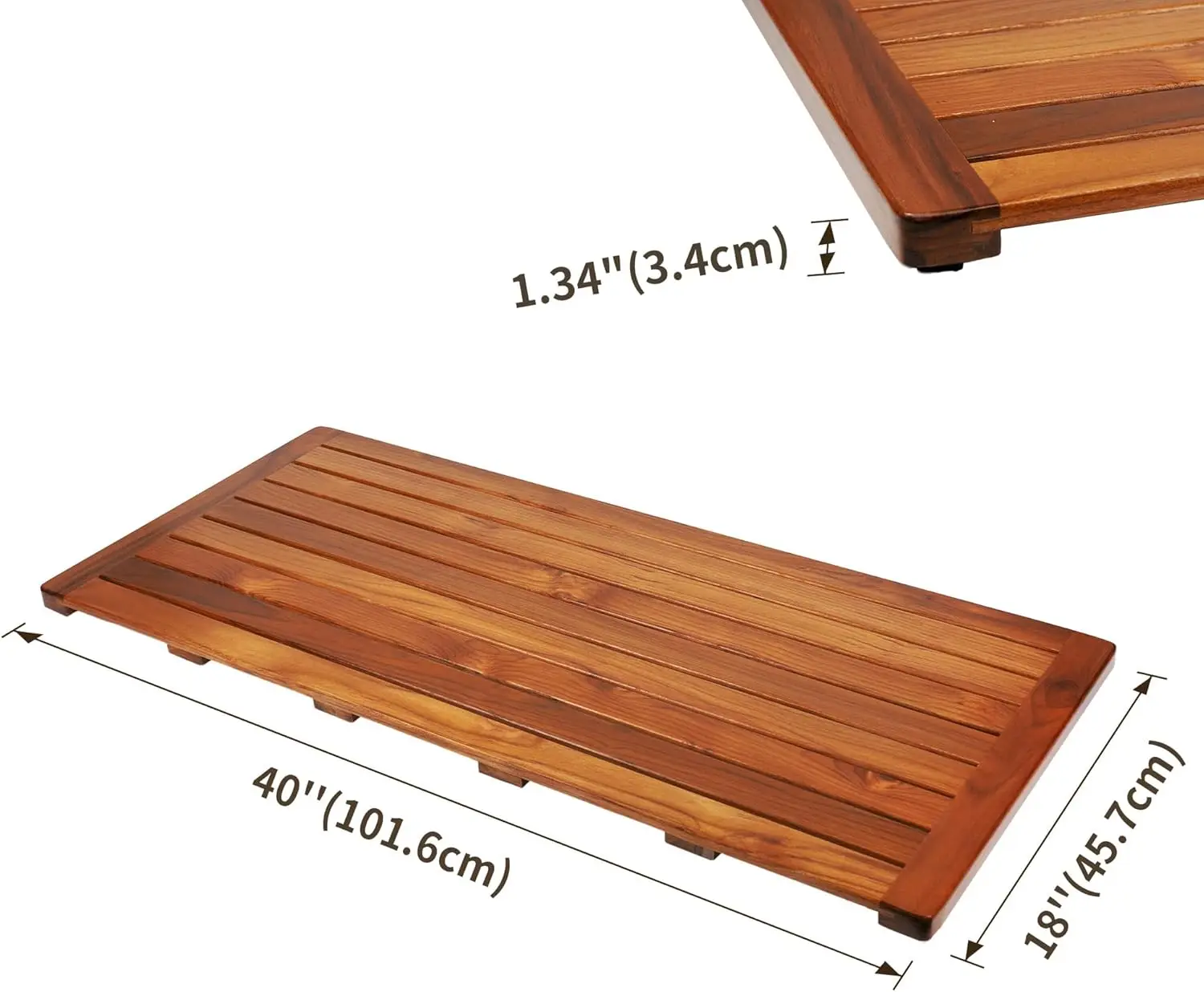 Teak Bath Mat, Shower Mat Wood - Home Bathroom Floor Mats บทวิจารณ์และราคา
