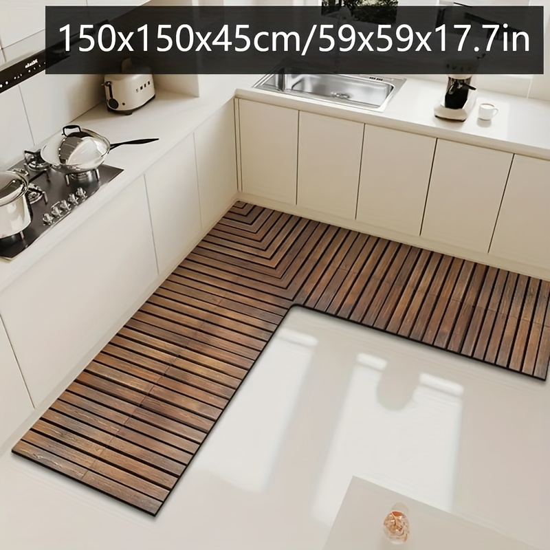 L-Shaped Non-Slip Floor Mat fo - Home Bathroom Floor Mats บทวิจารณ์และราคา
