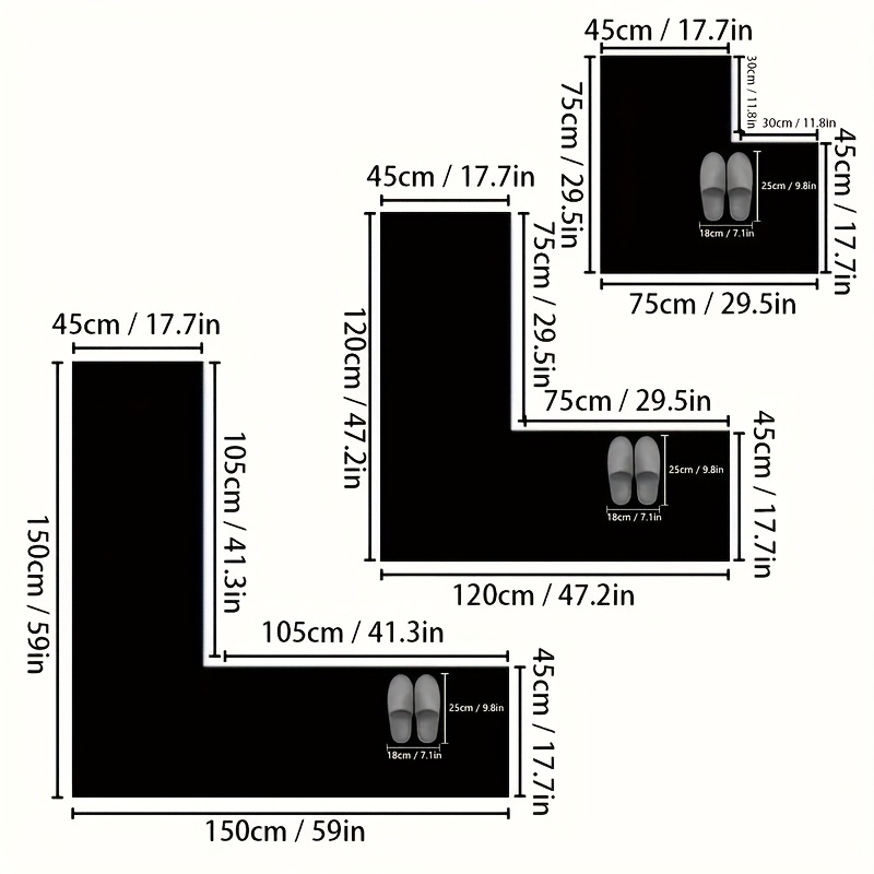 L-Shaped Non-Slip Floor Mat fo - Home Bathroom Floor Mats บทวิจารณ์และราคา